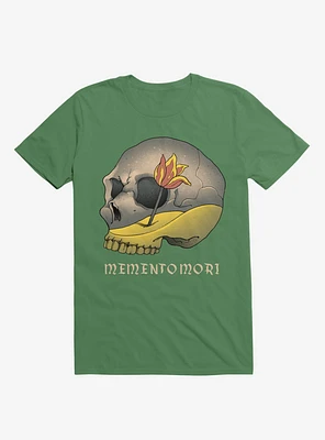 Memento Mori Flower Skull Kelly Green T-Shirt