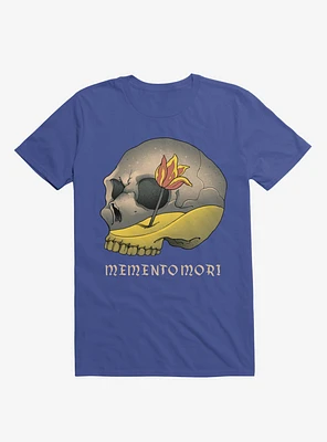 Memento Mori Flower Skull Royal Blue T-Shirt