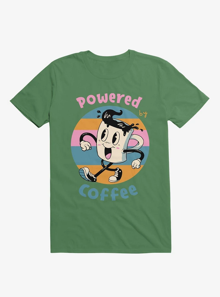 Powered By Coffee Kelly Green T-Shirt