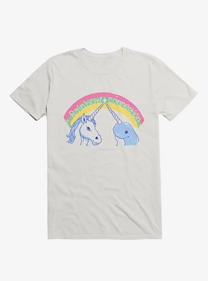 Rainbow Connection Unicorn And Narwhal White T-Shirt