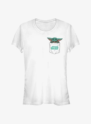 Star Wars The Mandalorian Child Faux Pocket Girls T-Shirt