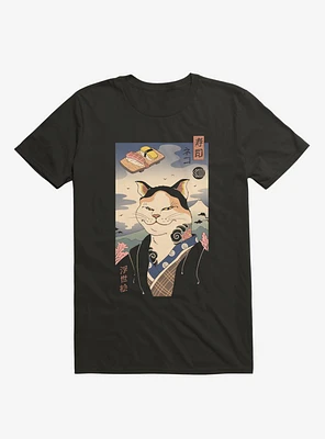 Sushi Nekoyo-E Black T-Shirt