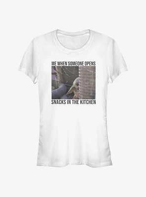Star Wars The Mandalorian Child Meme Hears Snacks Girls T-Shirt