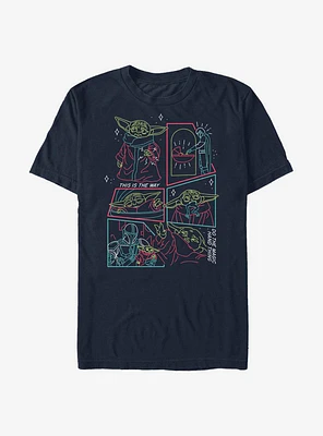 Star Wars The Mandalorian Line Scenes T-Shirt