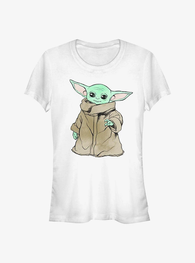 Star Wars The Mandalorian Sketch Child Girls T-Shirt