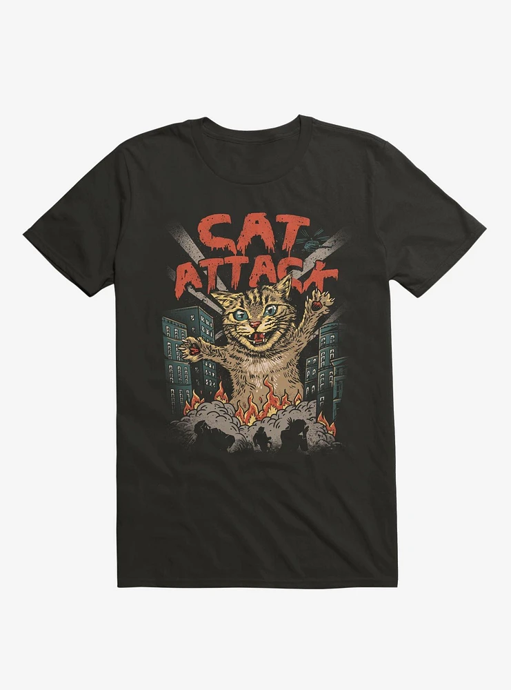 Cat Attack Black T-Shirt