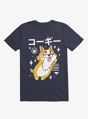 Kawaii Corgi Navy Blue T-Shirt