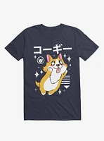 Kawaii Corgi Navy Blue T-Shirt