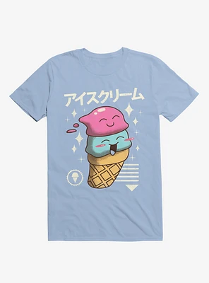 Kawaii Ice Cream Light Blue T-Shirt