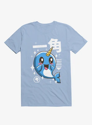 Kawaii Narwhal Light Blue T-Shirt