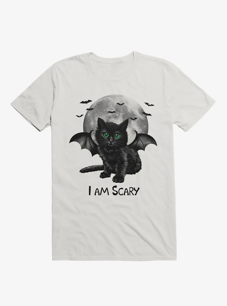 Scary Cat White T-Shirt