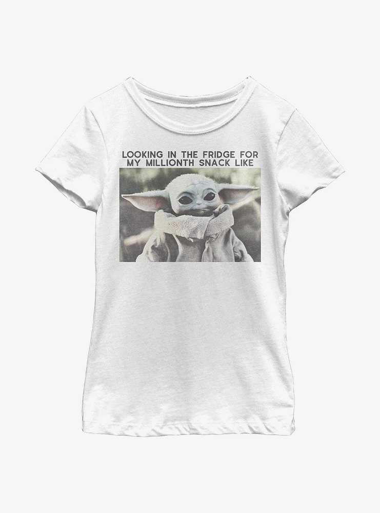 Star Wars The Mandalorian Child Millionth Snack Youth Girls T-Shirt