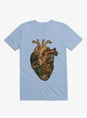 I'll Find You Heart World Map Light Blue T-Shirt