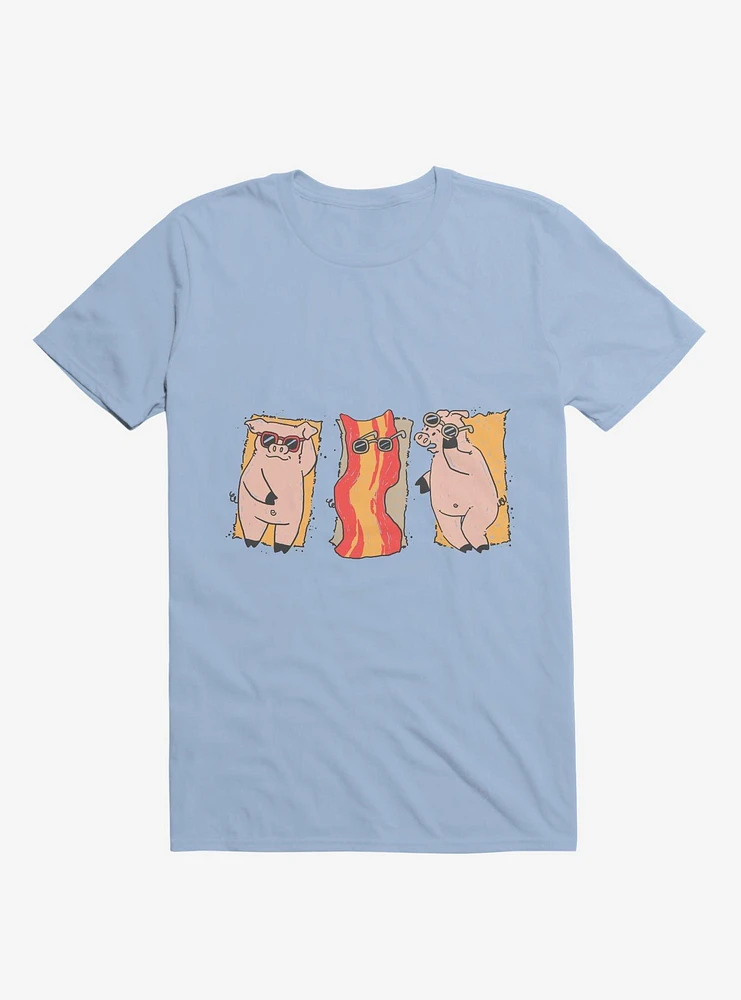 Sunscreen Pigs And Bacon Light Blue T-Shirt