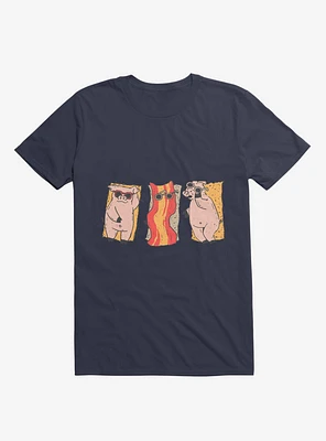 Sunscreen Pigs And Bacon Navy Blue T-Shirt