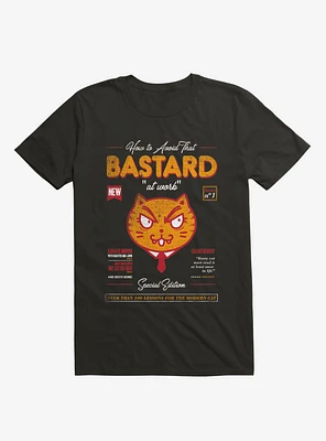 Avoid That Bastard At Work Cat Magazine Black T-Shirt