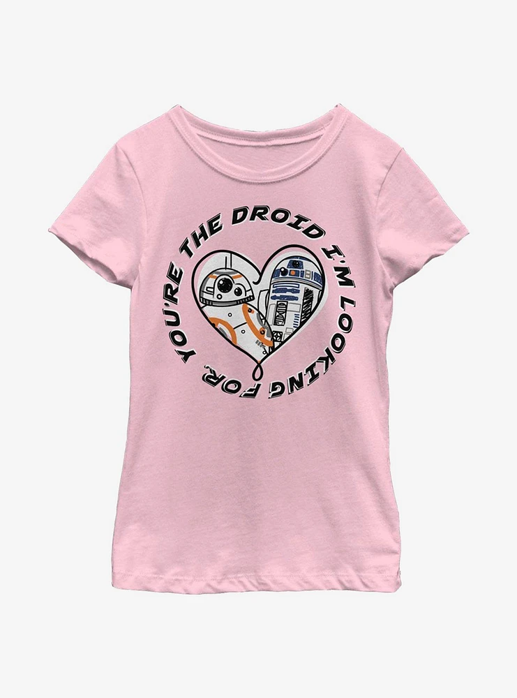 Star Wars: The Last Jedi You're Droid Heart Youth Girls T-Shirt