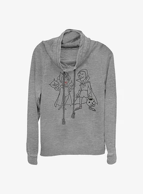 Marvel WandaVision Unusual Couple Simple Ink Cowlneck Long-Sleeve Girls Top
