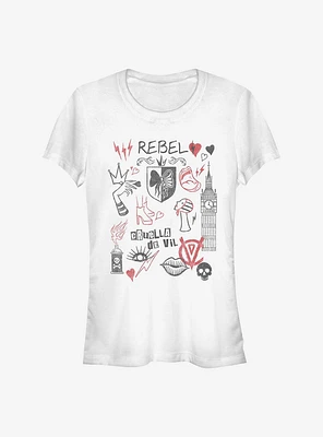 Disney Cruella Rebel Queen Doodles Girls T-Shirt