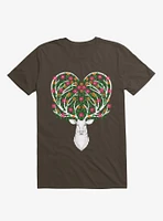 Blooming Deer II Brown T-Shirt