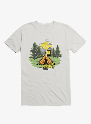 Recharging Offline Camping Dog White T-Shirt