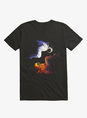Yin Yang Astronaut Scuba Black T-Shirt