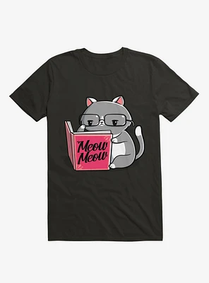 Books For Cats Meow Book Black T-Shirt