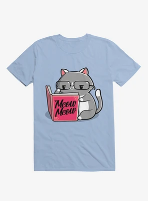 Books For Cats Meow Book Light Blue T-Shirt