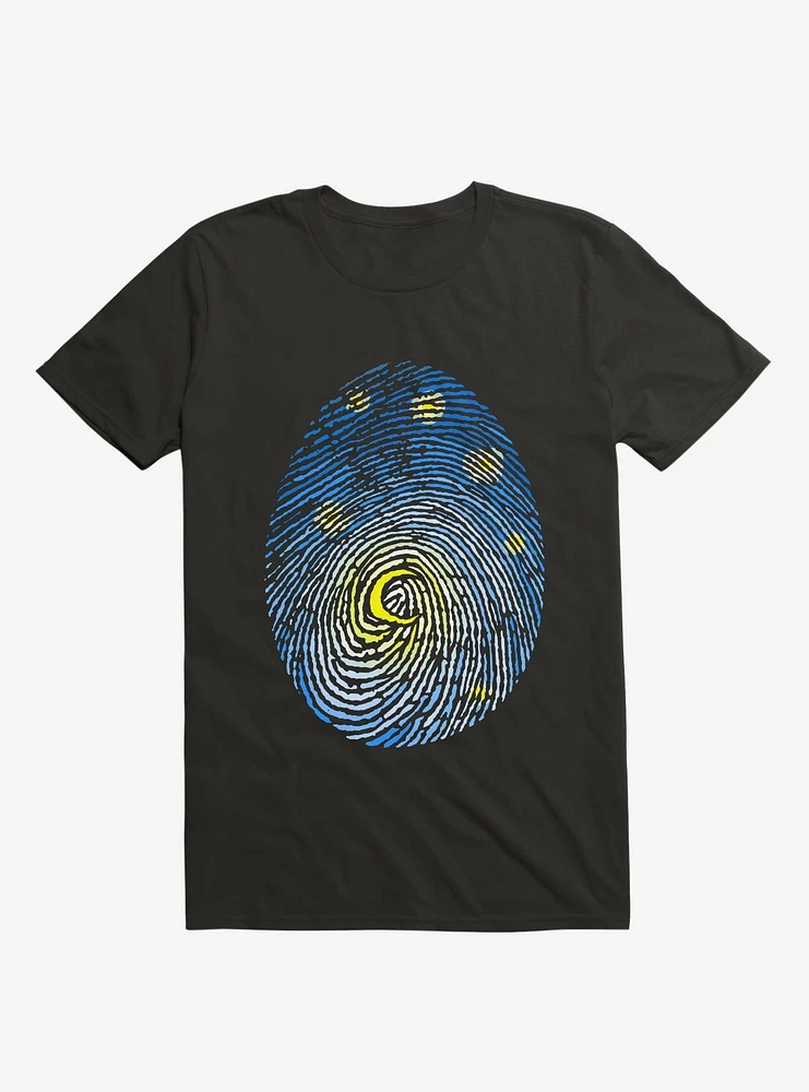 Aurora Fingerprint Black T-Shirt
