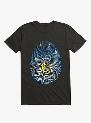 Aurora Fingerprint Black T-Shirt