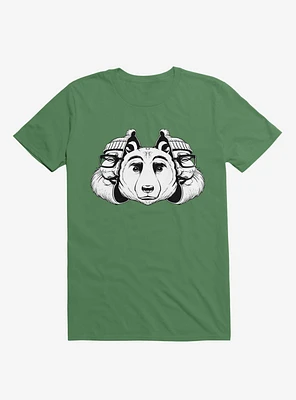Bear Inside Black And White Kelly Green T-Shirt