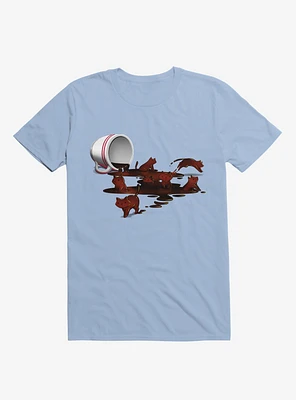 Coffee Cat Light Blue T-Shirt
