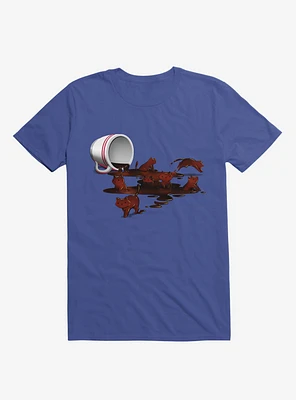 Coffee Cat Royal Blue T-Shirt