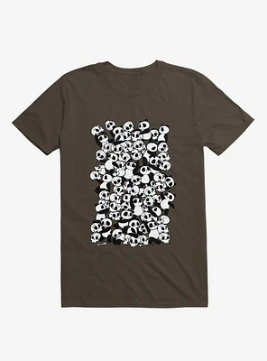Dia De Los Muertos Panda Party Brown T-Shirt