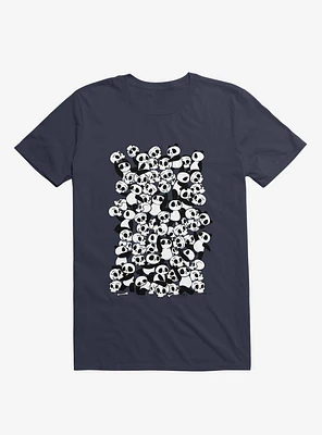 Dia De Los Muertos Panda Party Navy Blue T-Shirt