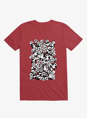 Dia De Los Muertos Panda Party Red T-Shirt