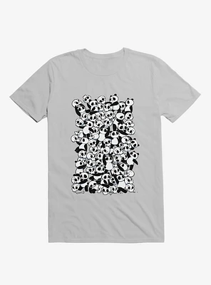 Dia De Los Muertos Panda Party Ice Grey T-Shirt