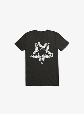 Where The Cats Go At Night Black T-Shirt
