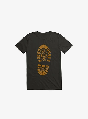 I Love Camping Boot Stamp Black T-Shirt