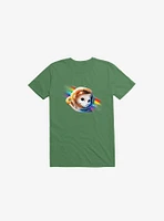 Astronaut Cat Kelly Green T-Shirt