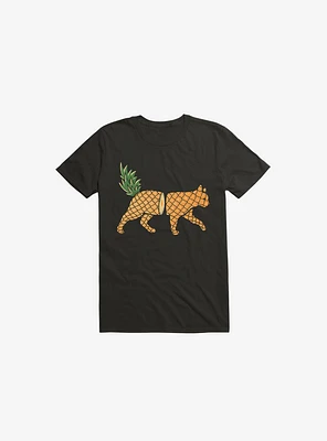 Fruit Cat Pineapple Black T-Shirt