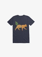 Fruit Cat Pineapple Navy Blue T-Shirt