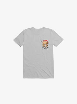 Sloth A Pocket Xmas Ice Grey T-Shirt
