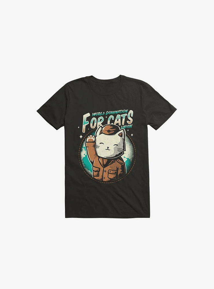World Domination For Cats Union Black T-Shirt