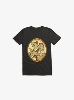 Family Portrait Dinosaur Black T-Shirt