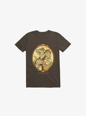 Family Portrait Dinosaur Brown T-Shirt