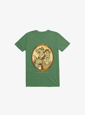 Family Portrait Dinosaur Kelly Green T-Shirt