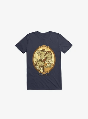 Family Portrait Dinosaur Navy Blue T-Shirt