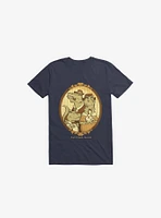 Family Portrait Dinosaur Navy Blue T-Shirt