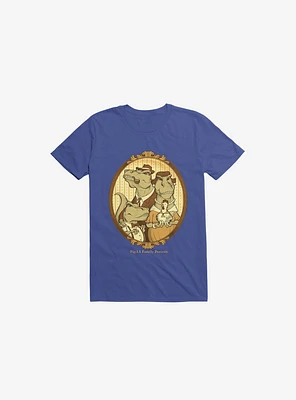 Family Portrait Dinosaur Royal Blue T-Shirt